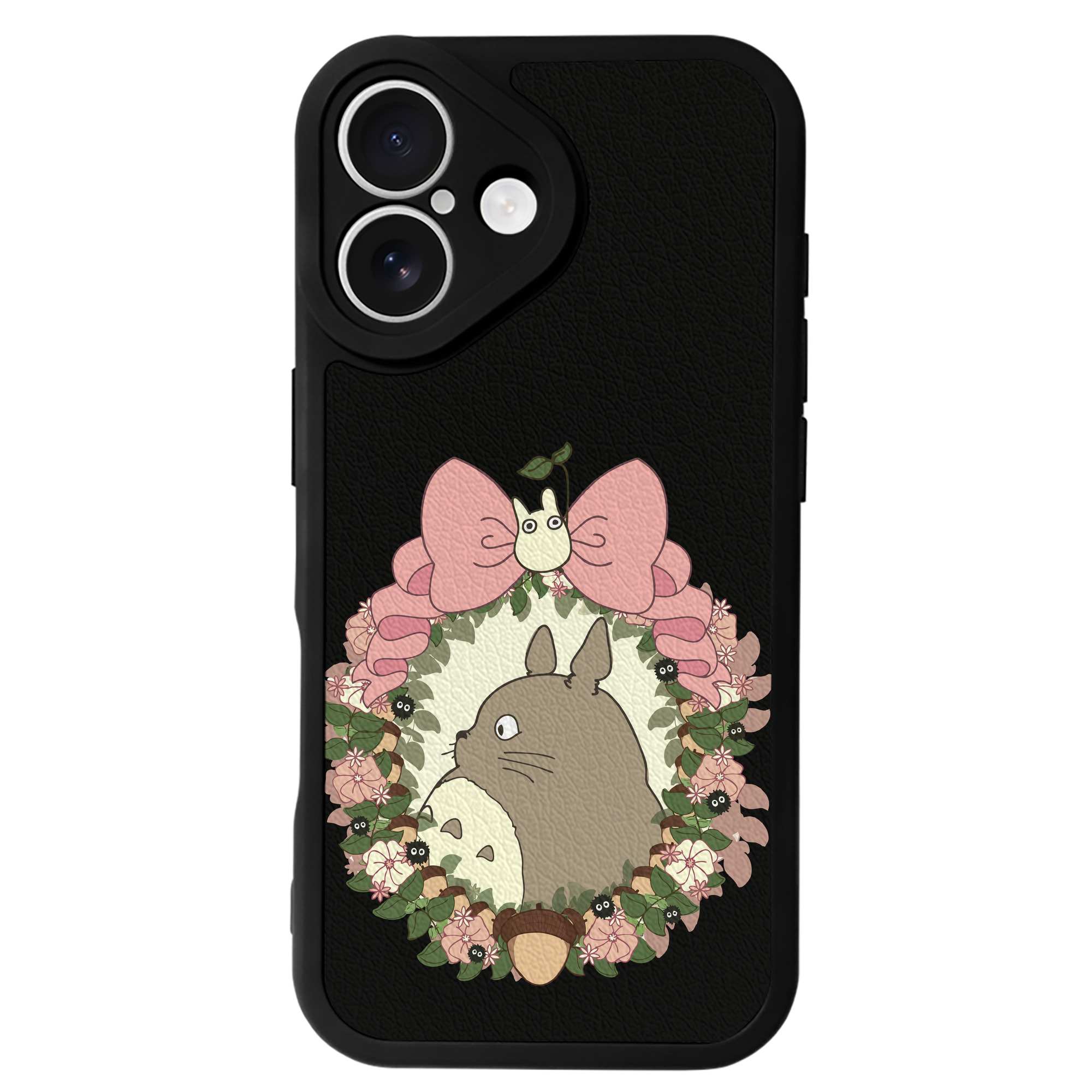 （画像用） となりのトトロ 草壁メイ 草壁サツキ My Neighbor Totoro Satsuki Kusakabe Mei Kusakabe 【iPhone 16シリーズ対応】シリコンスマホケース（レザー調） 材質：シリコン